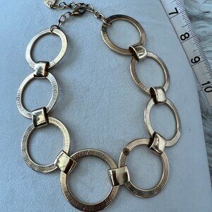 Gold-Tone Circle Link Statement Necklace